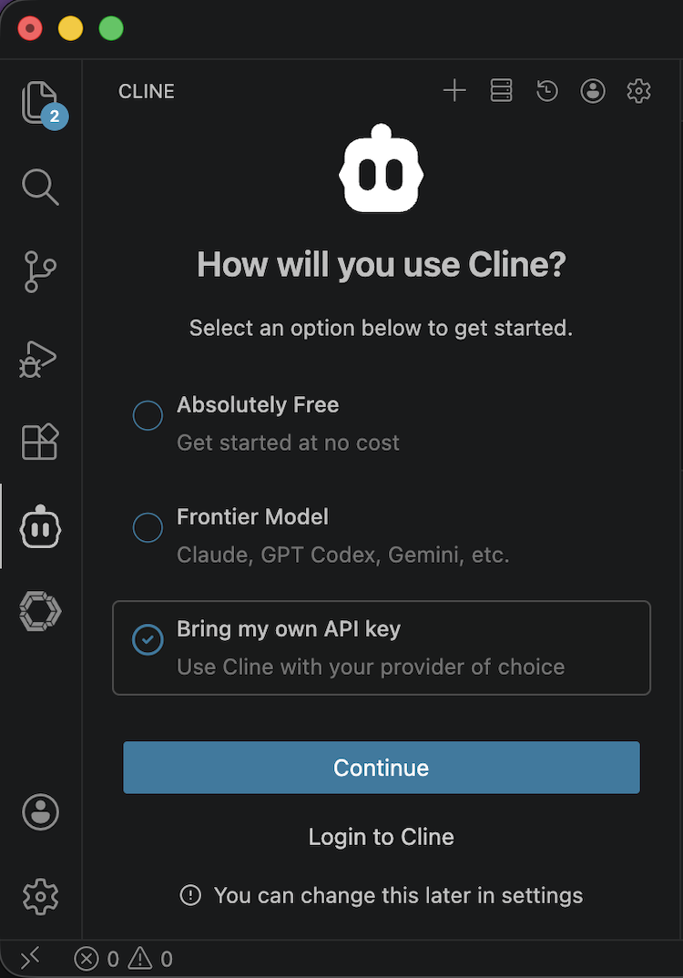 VSCodium - config Cline 1